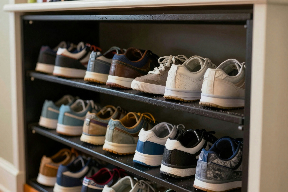 Non avendo un ingresso dedicato per le scarpe, ecco dove ho iniziato a conservarle